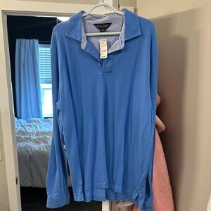 Brooks Brothers Men's Blue Long Sleeve Polo